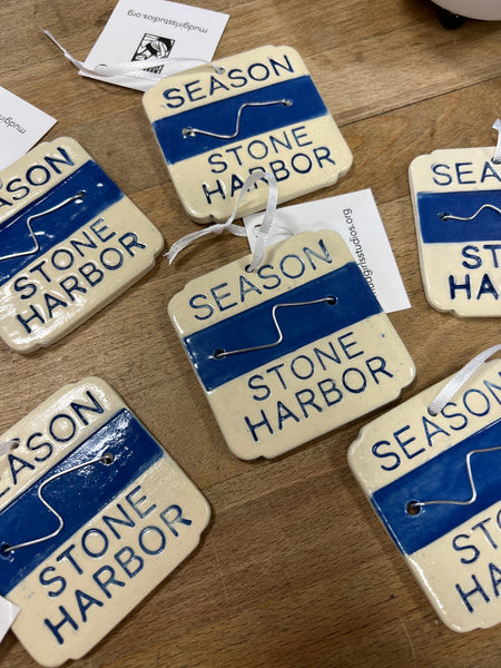 Stone Harbor Beach Tag Ornament by Mudgirls
