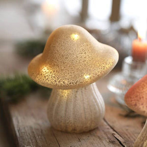 Medium Neutral Glass Mushroom Light