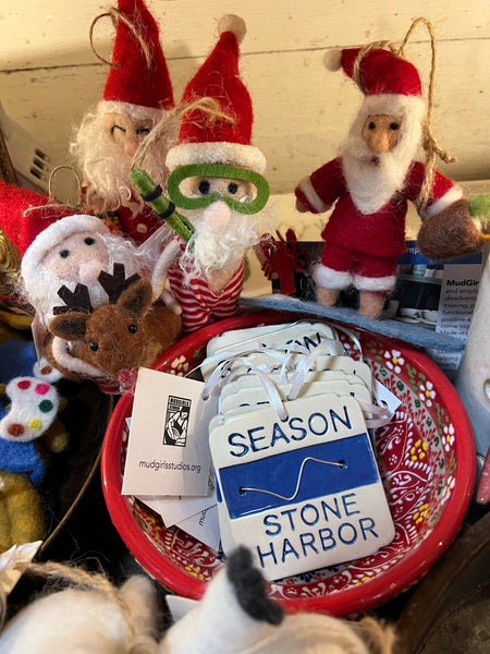 Stone Harbor Beach Tag Ornament by Mudgirls