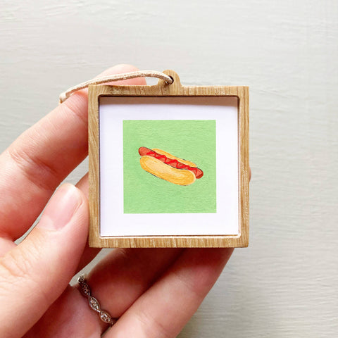 Mini 1" Hotdog Gouache Art Print