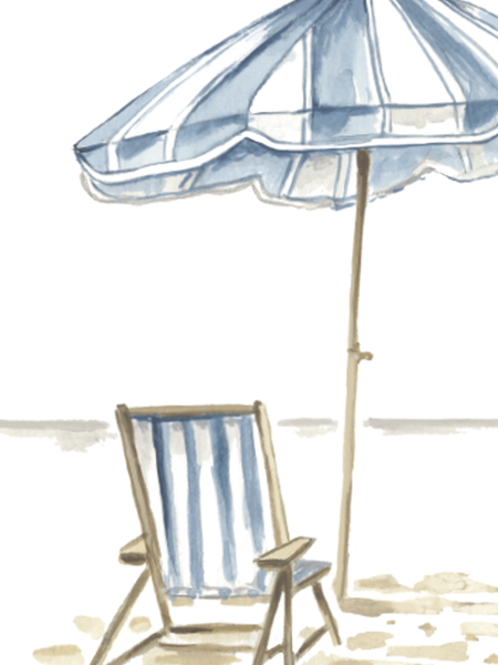 Beach Umbrella / Coastal greeting Card