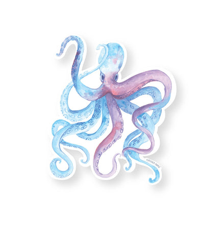 Octopus blue sticker