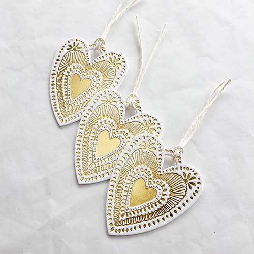 Heart - Gold Foil - set of 3 Tags