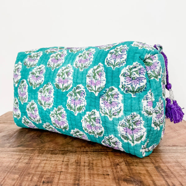 Sea Green Block Print Pouch