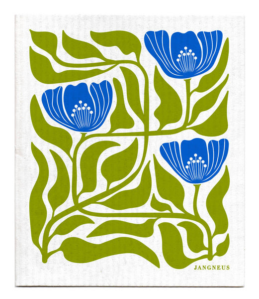 Swedish Dishcloth - Flower - Green/Blue