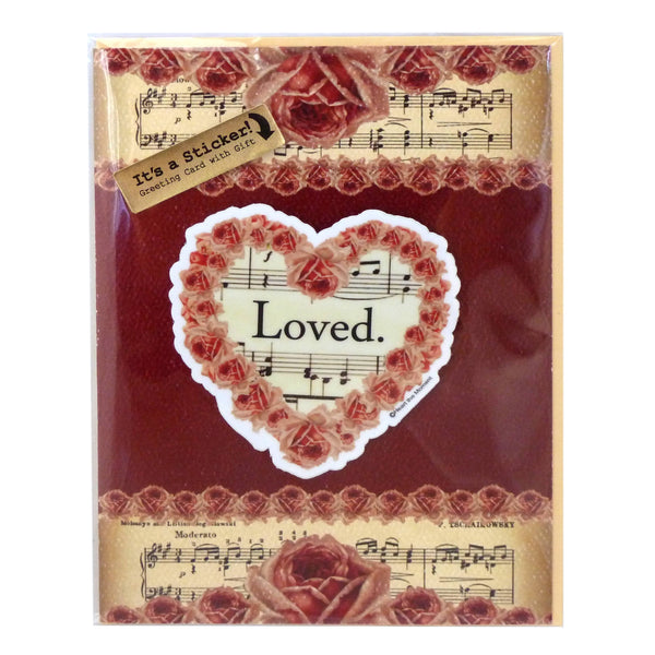 Greeting Card, "Loved", with Detachable Sticker Gift