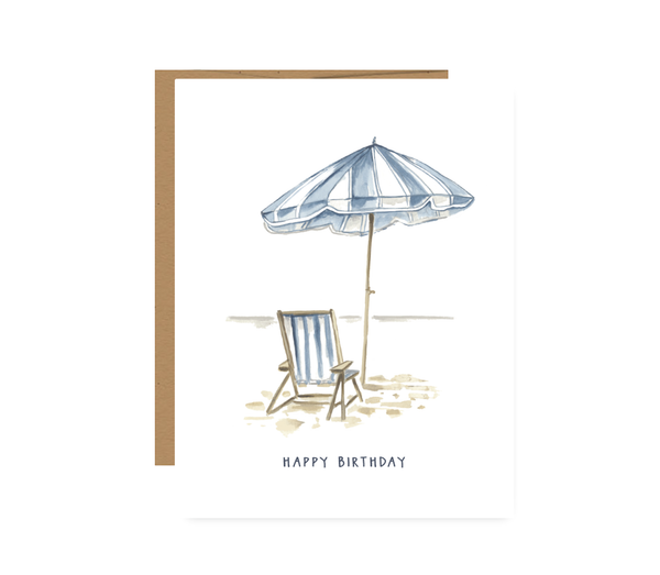 Beach Umbrella / Coastal greeting Card