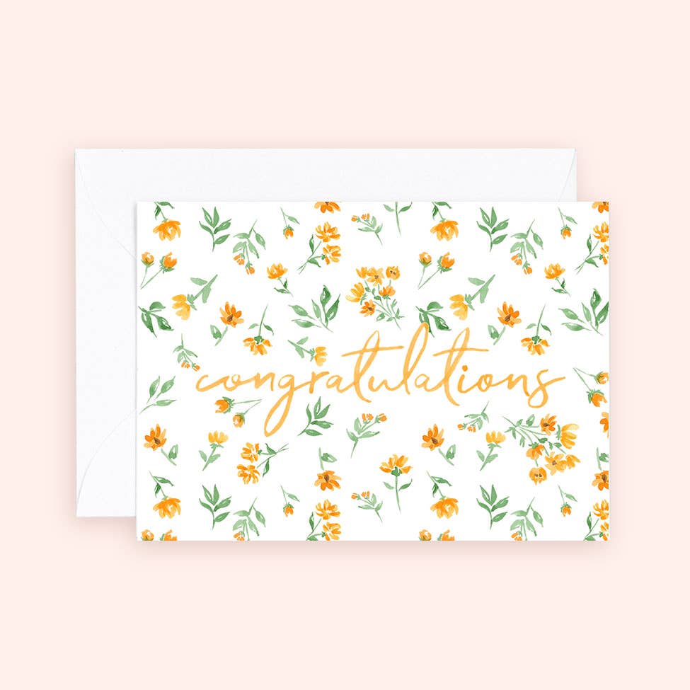 Mini Card - Floral Congratulations Enclosure Card