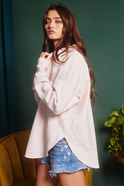 Ribbed Long Sleeve Pullover Top