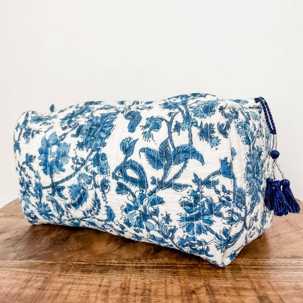 Shades of Blue Block Print Pouch