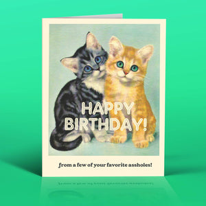 ASSHOLE CATS birthday card