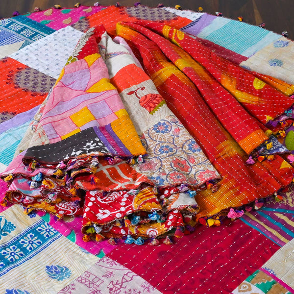 Round Kantha Table Cover 50"