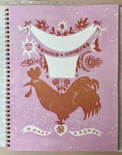 French Storybook Notebooks: Pink and Blue Scene Lined