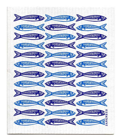 Swedish Dishcloth - Sardines - Blue