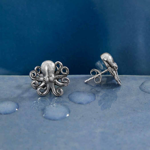 Sterling Silver Baby Octopus Post