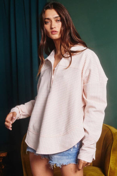 Ribbed Long Sleeve Pullover Top