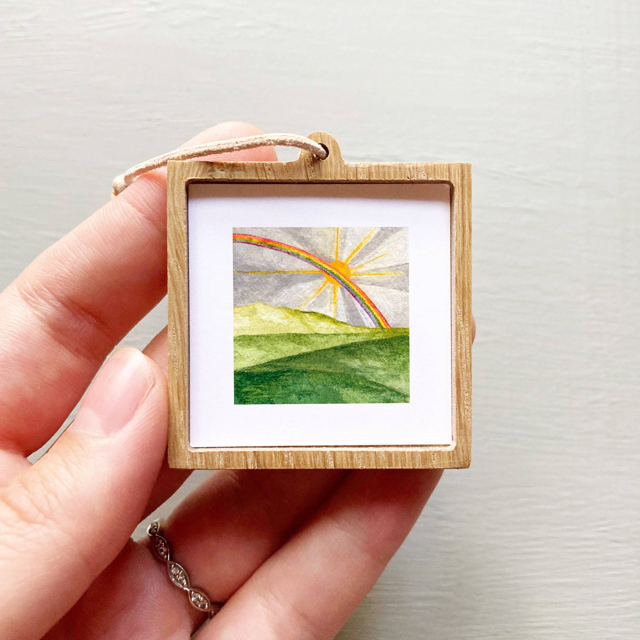 Mini 1" Rainbow Rainy Day Watercolor Print