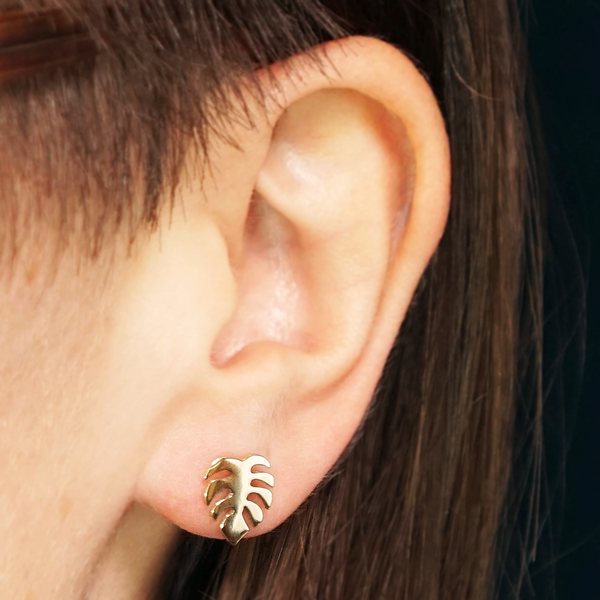 Monstera Stud Earrings