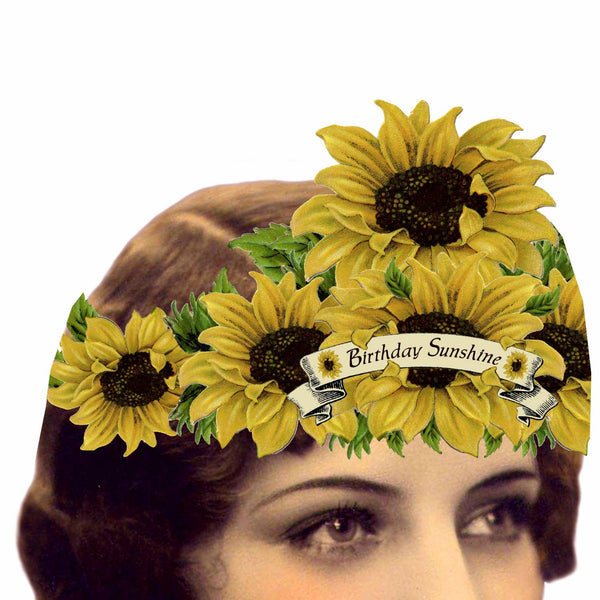 Greeting Card with Tiara, Birthday Sunshine, Sunflower