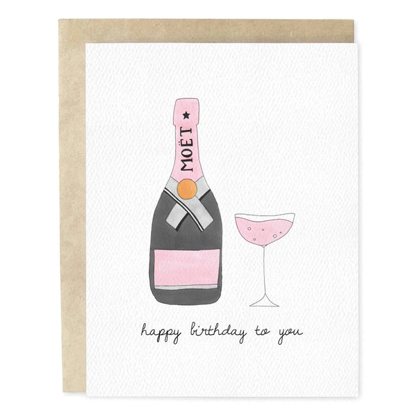 Moet Champagne Happy Birthday Greeting Card