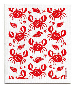 Swedish Dishcloth - Crabs - Red