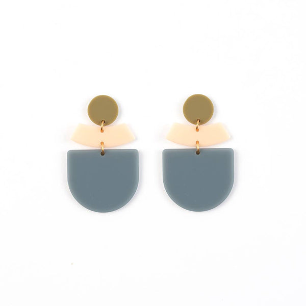 Short Shape Stack Post Earrings