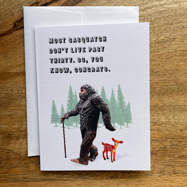 Bigfoot Birthday funny greeting card