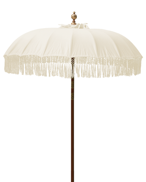 NEW | Balinese Umbrella Patio | Natural Fringed