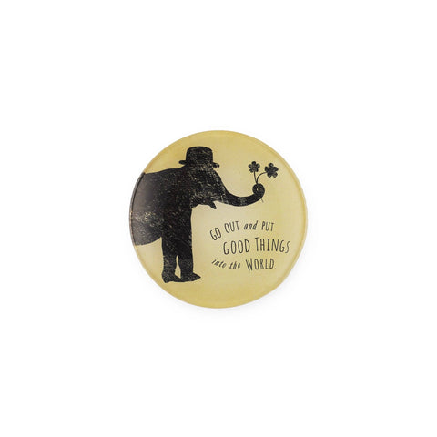 Put Good Things Into The World Mini Round Decoupage Plate - 4"