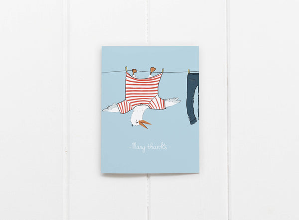 Many Thanks Seagull Greeting Card