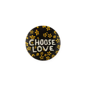 Choose Love with Yellow Flowers Mini Round Decoupage Plate - 4"