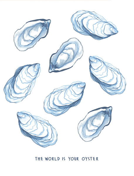 Oyster Coastal greeting card