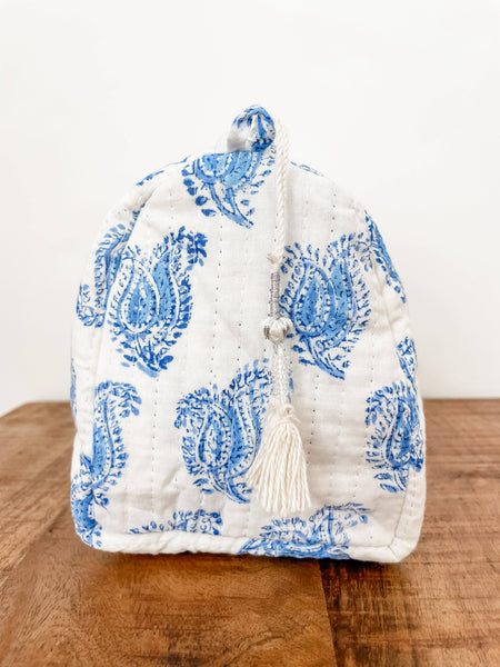 Blue Paisley Block Print Pouch