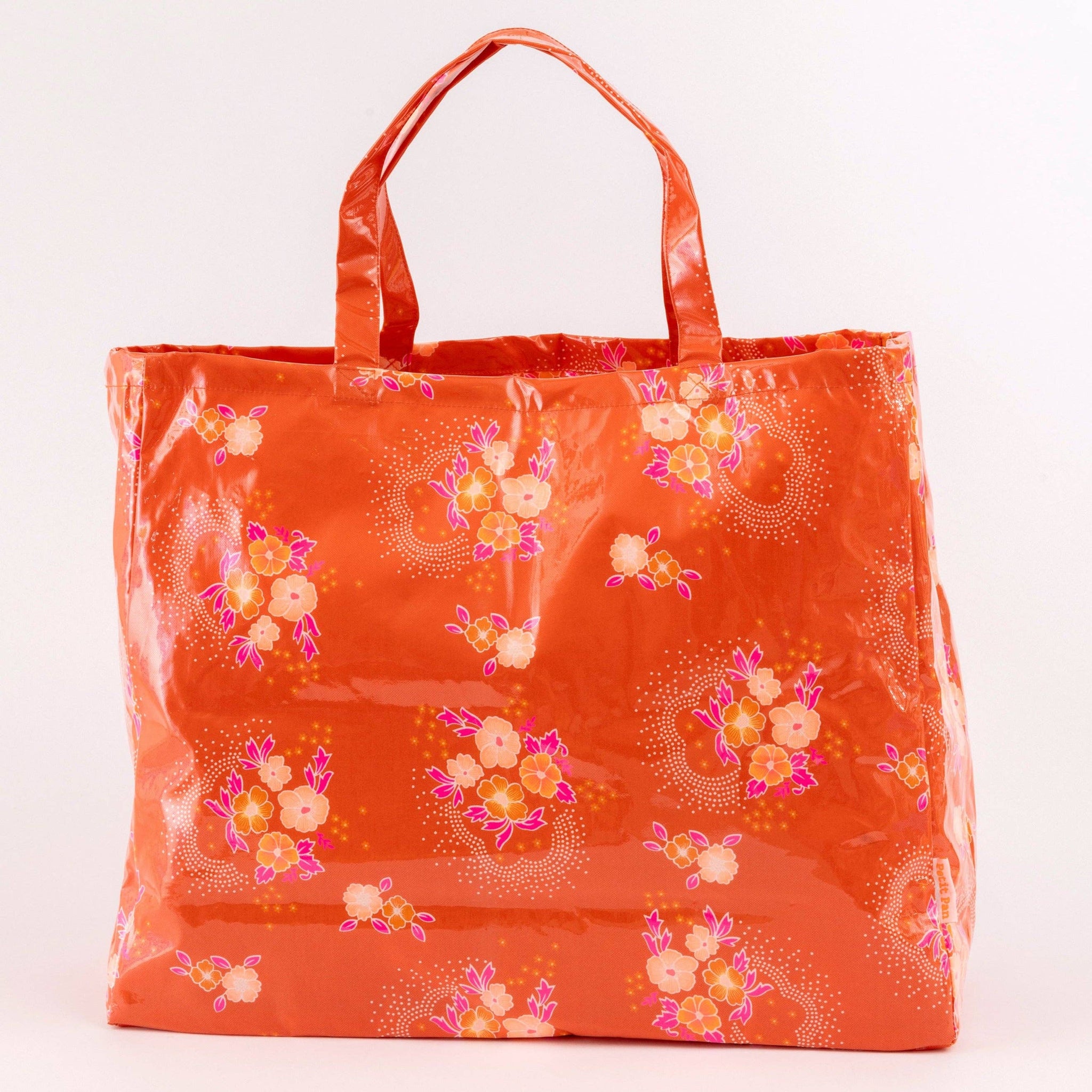 Tangerine Folksy Large Tote Bag