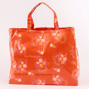 Tangerine Folksy Large Tote Bag