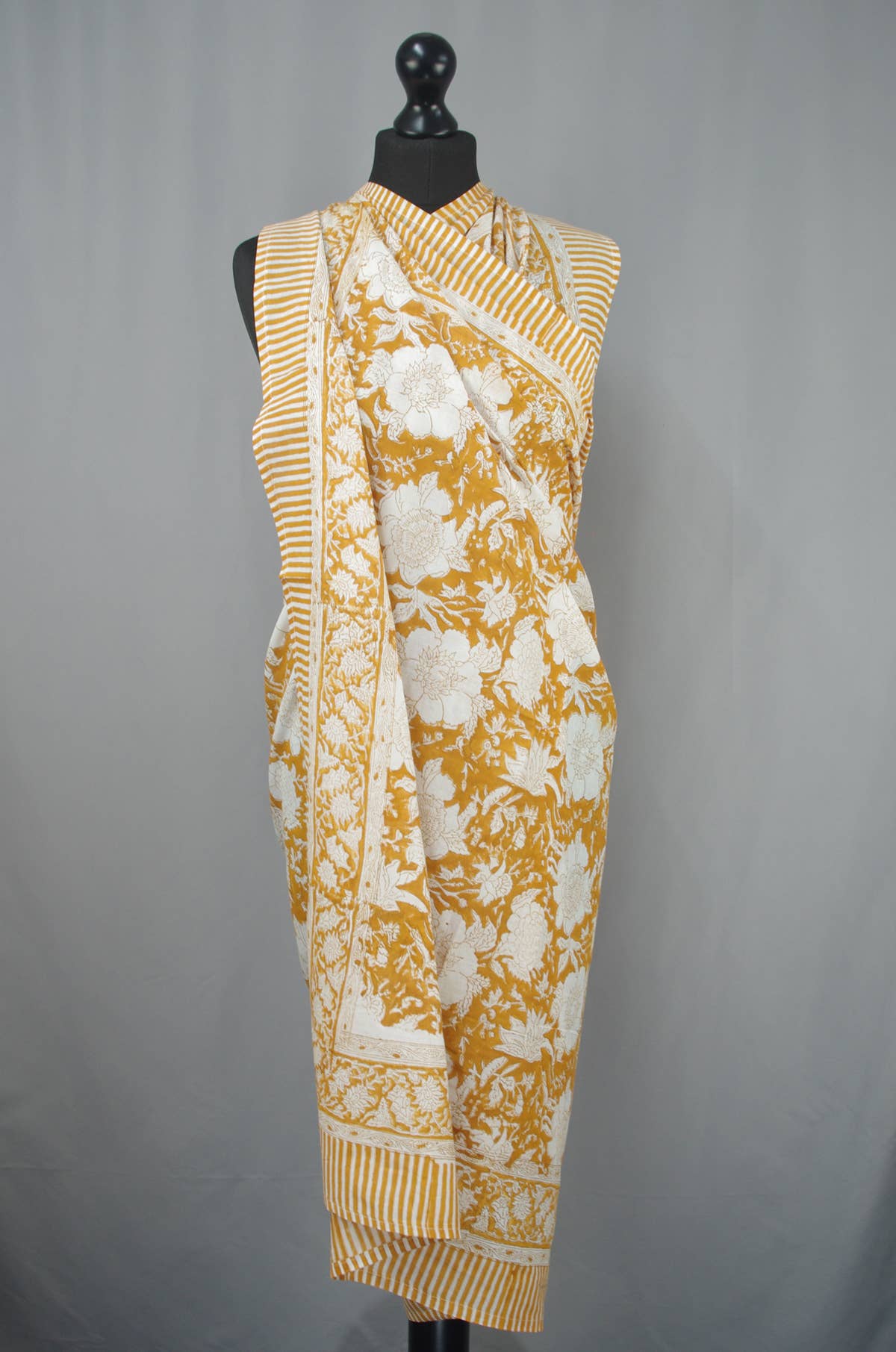 Beach  Sarong - Mustard Floral