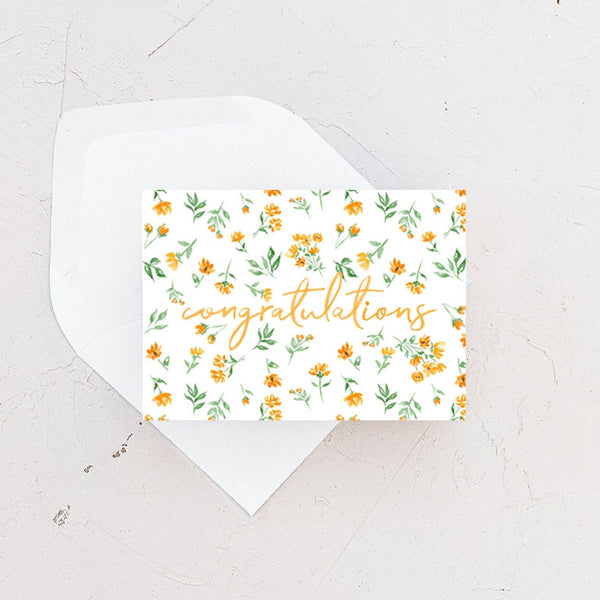 Mini Card - Floral Congratulations Enclosure Card