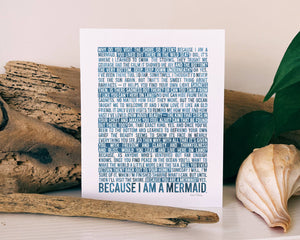 Because I Am A Mermaid, greeting card