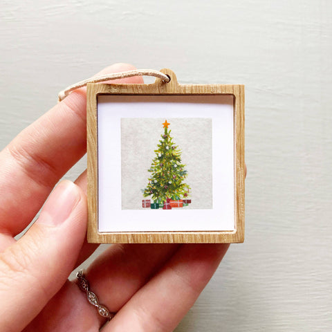 Mini 1" Christmas Tree Watercolor Print