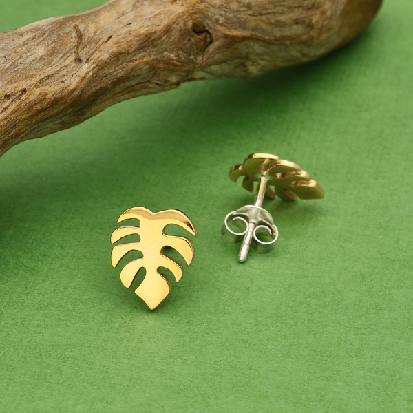 Monstera Stud Earrings