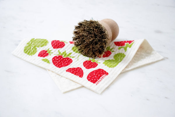 Swedish Dishcloth - Strawberries - Red