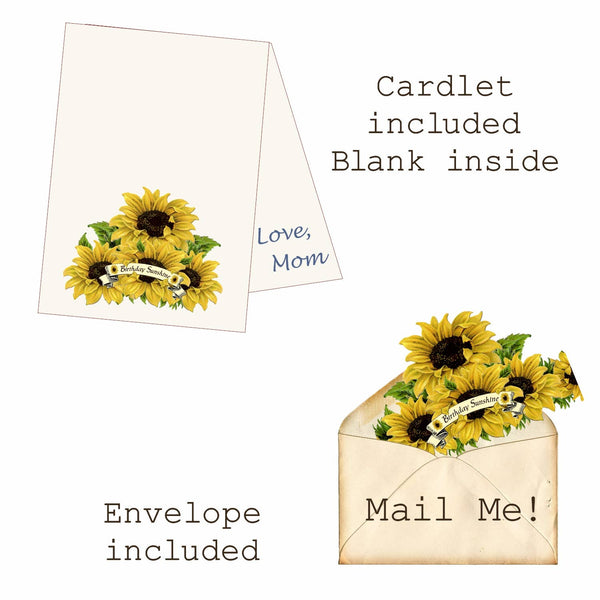 Greeting Card with Tiara, Birthday Sunshine, Sunflower