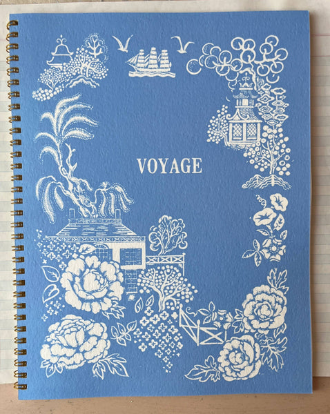 French Storybook Notebooks: Pink and Blue Scene Lined