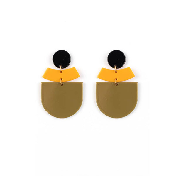 Short Shape Stack Post Earrings