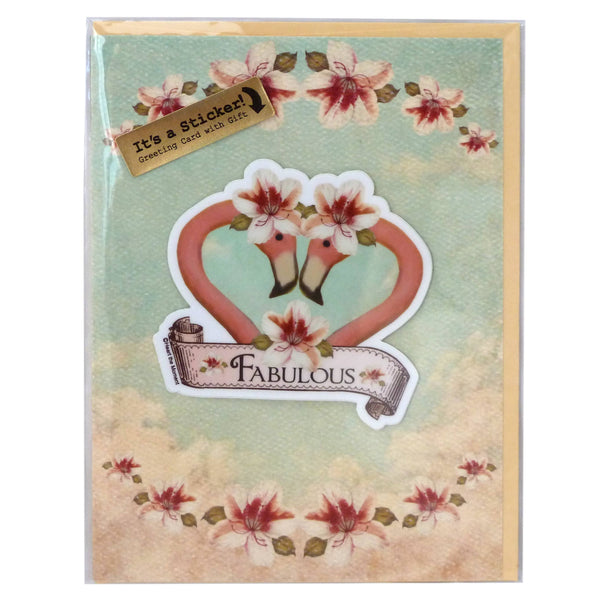 Greeting Card, "Fabulous", with Detachable Sticker Gift