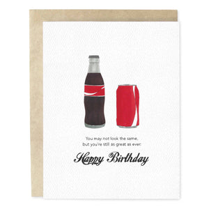 Soda Cans Aging Happy Birthday Greeting Card