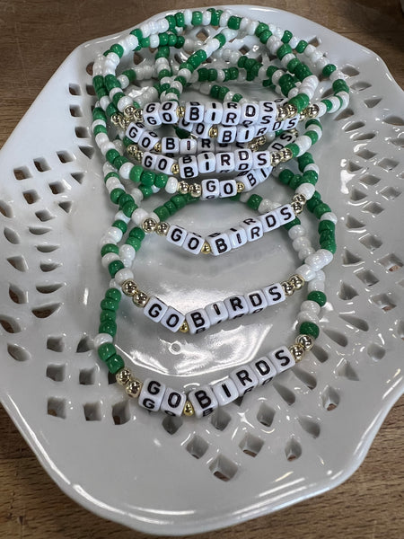 GO BIRDS Beaded Stretch Bracelet