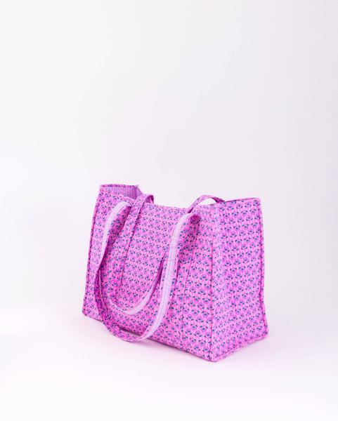 Pink Alisha quilted tote