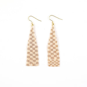 Delica Checkerboard Fringe Earrings