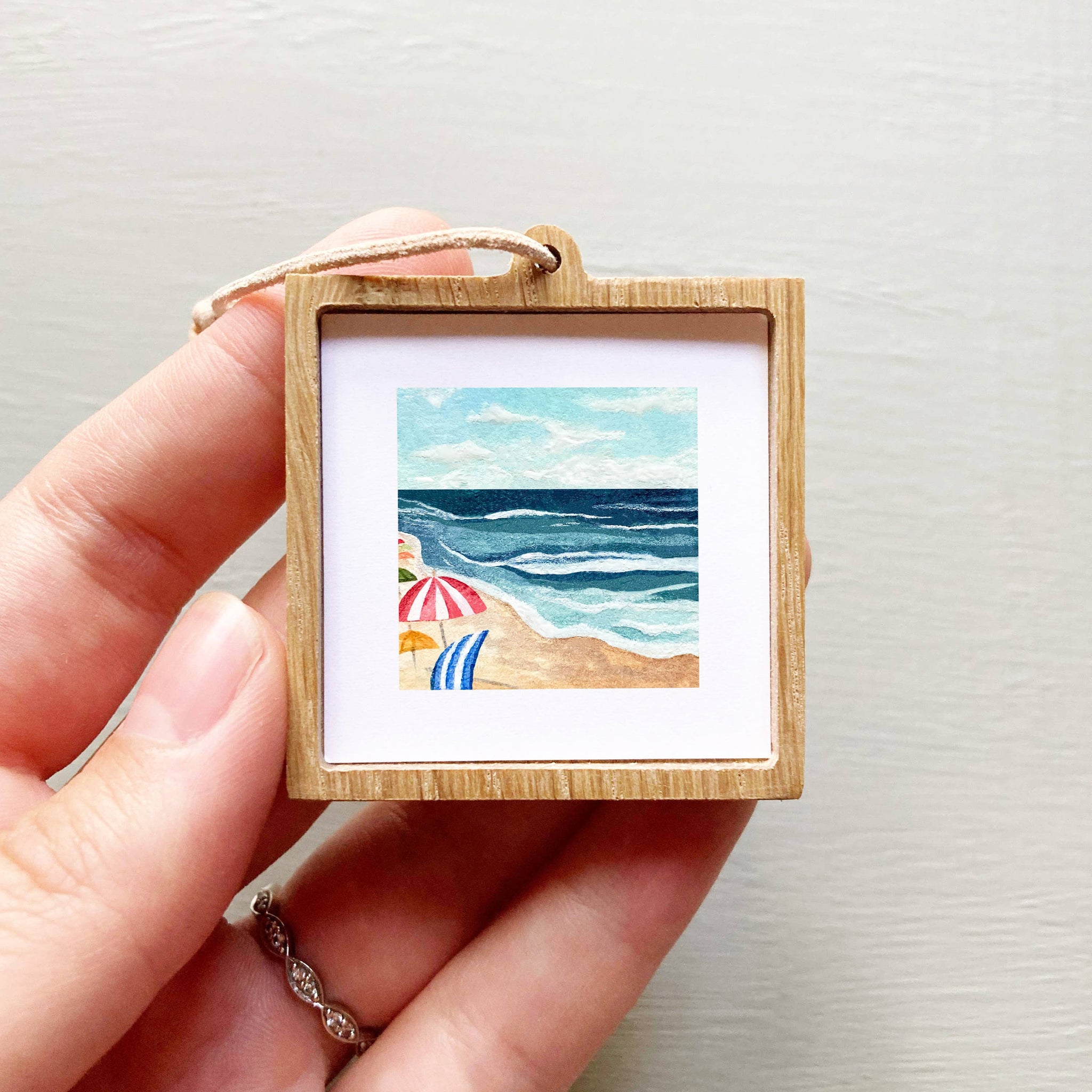 Mini 1" Beach Umbrellas Tiny Watercolor Print